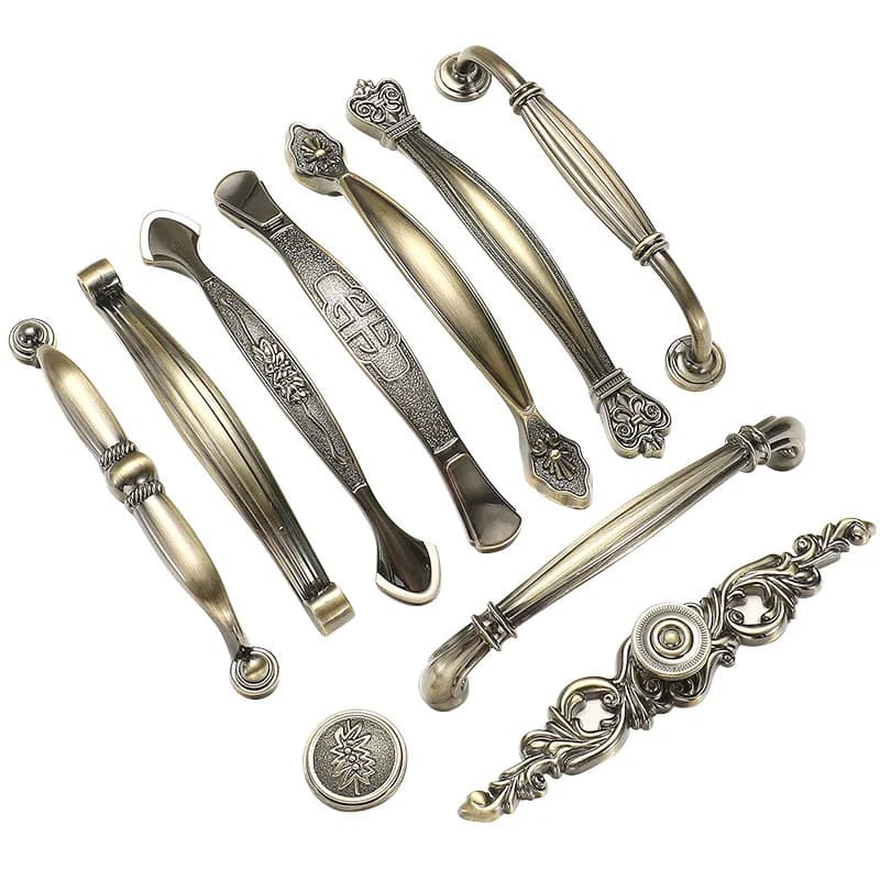American bronze cabinet handle wardrobe drawer cabinet door handle European antique kitchen cabinet pull ring handle