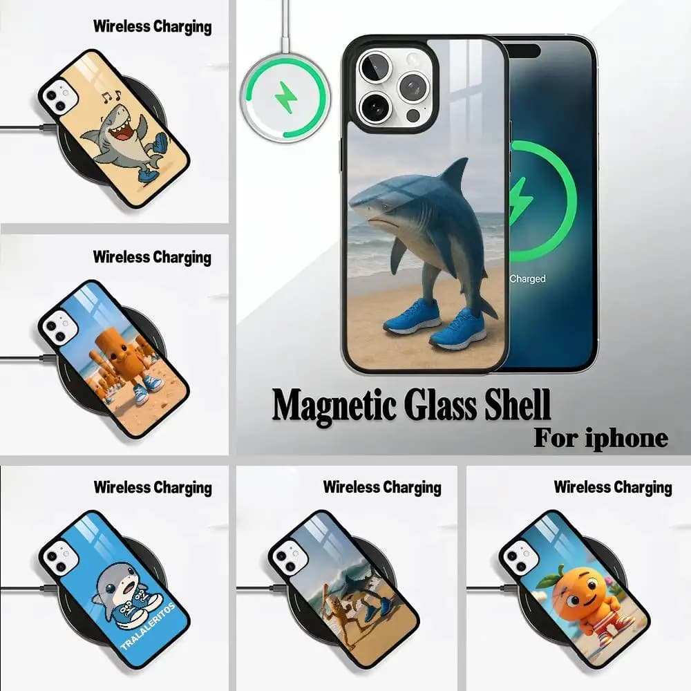 Brainrot Tralalero Phone Case For IPhone17 16 15 14 13 12 11  Pro Max 16/15/14Plus Wireless Charger Cover Funda