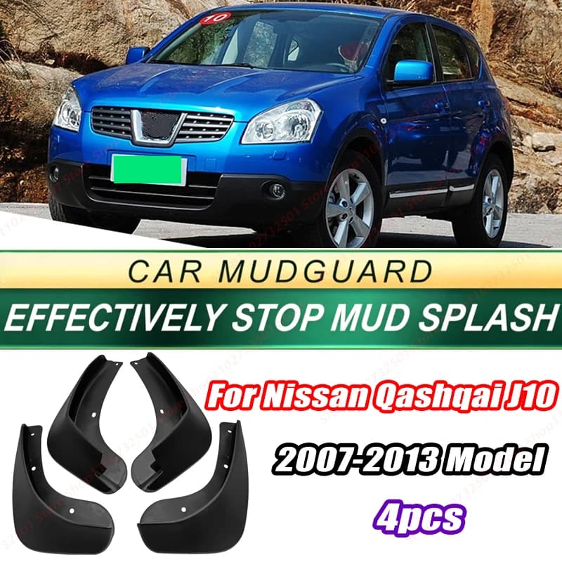 For Nissan Qashqai J10 2007-2013 Model 4PCS Front Rear Mud Flaps Splash Guards Fender Mudguards Auto Accessories