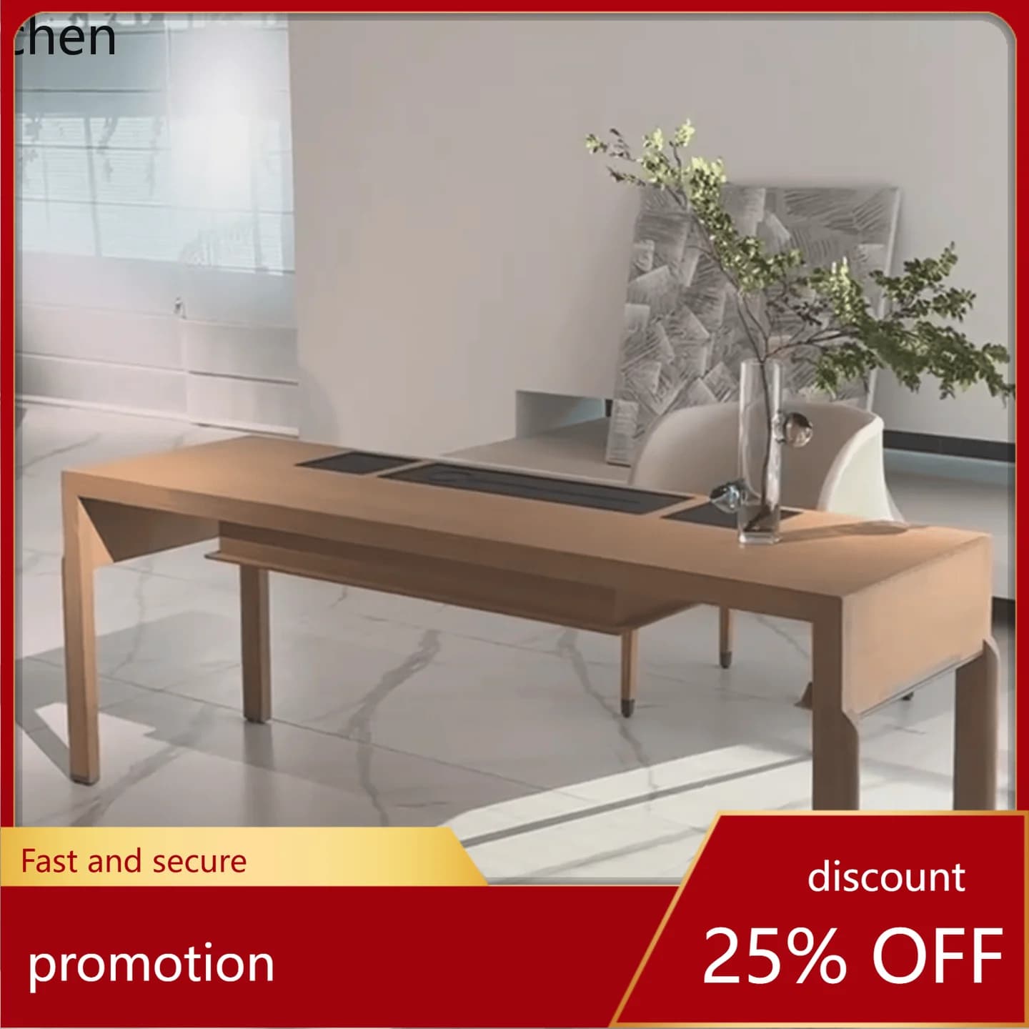 YFY Minimalist Light Luxury North American Black Walnut Solid Wood Tea Table New Chinese Song Dynasty Style Tea Table