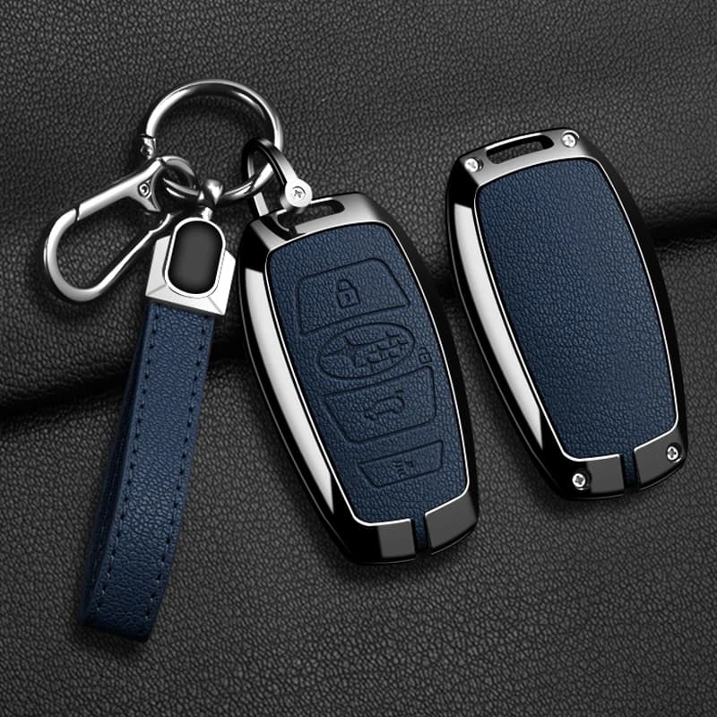 Zinc Alloy Leather Car Key Case Cover For Subaru WRX XV Crosstrek Legacy BRZ Forester Impreza STi Outback 2015-2019 Accessories