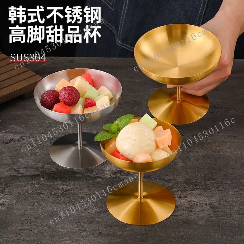 Supply 304 stainless steel ice cream bowl, tall ice cream cup creative dessert pudding cup snack cup
