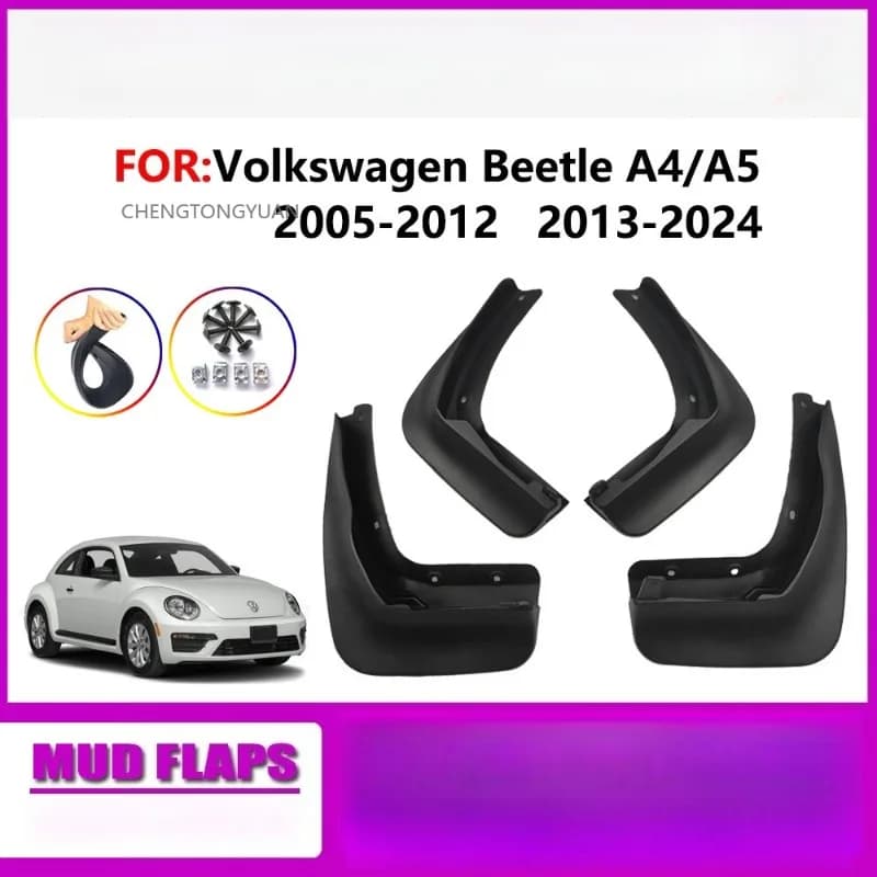 Set Molded Mud Flaps For VW Beetle (A4 A5)  2005-2019 Mudflaps Splash Guards Front Rear Mud Flap Mudguards 2013 2014 2015 2016