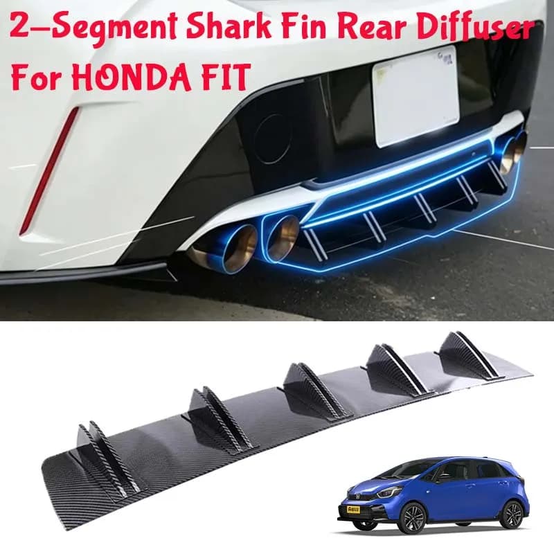 For HONDA FIT Shark Fin Rear Diffuser Split Chassis Spoiler Auto Aerodynamic Parts Aerodynamic Modification