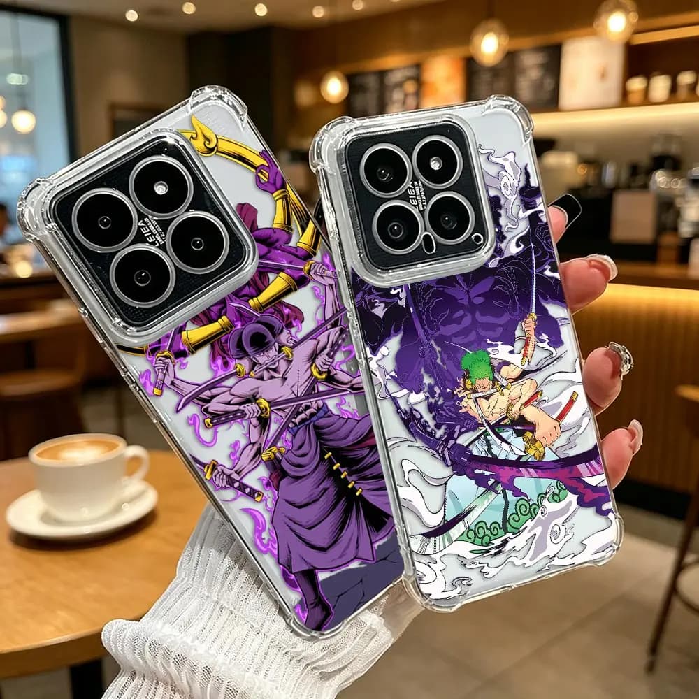 Luxury Clear Phone Case For Redmi NOTE 15 14 13 12 12S 11 10 9S 9 8 PRO PLUS Shockproof Cover One P-Piece Gear 5 Luffy Zorro