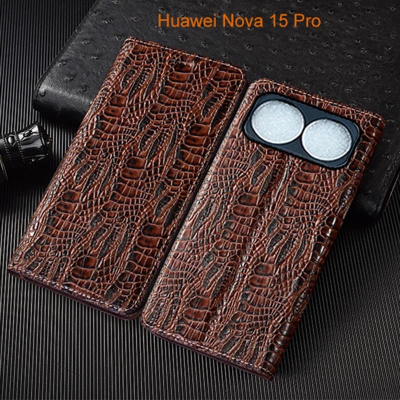 Dragon Claw Genuine Leather Flip Case For Huawei Nova 14i 15 Pro Ultra Max Phone Cover Card Cases Scratch Proof