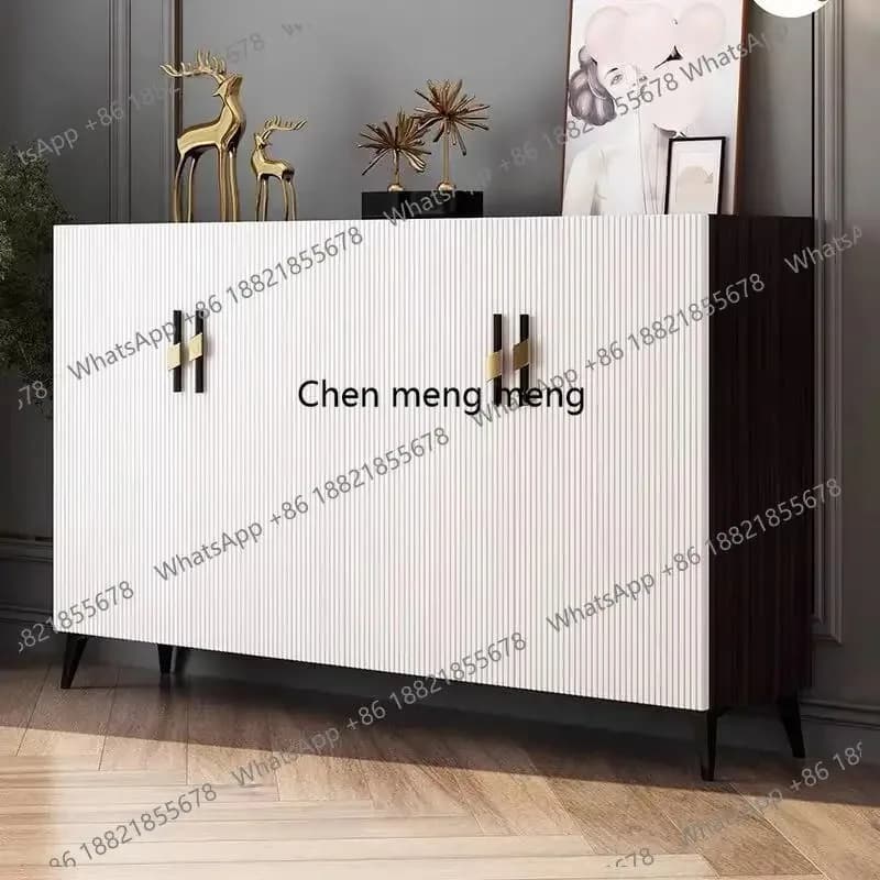 RR Modern Cupboard Shoe Cabinet Black Italian Style Storage Salon Shoe Rack Hallway Space Saving Meuble Chaussures Furniture Hom