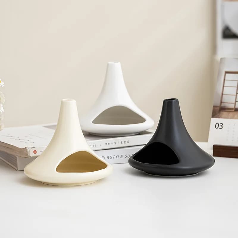 Meditation & Yoga Incense Bowl with Chimney - Home Ceramic Incense Holder for Palo Santo & Burning Tray