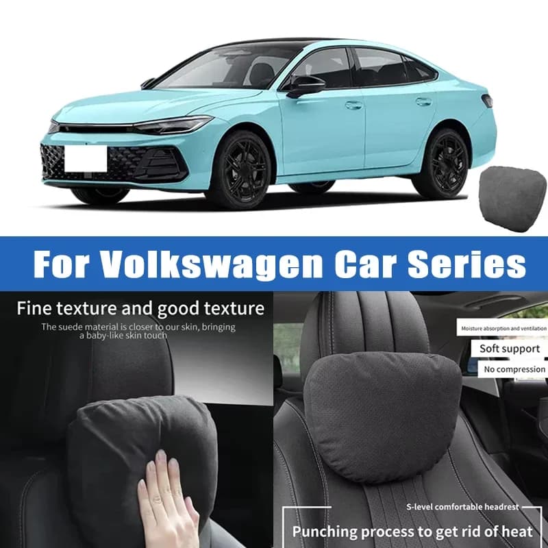 Top Quality Car Headrest Neck Support Seat Soft Neck Pillow Breathable For Volkswagen Golf Polo Passat Tiguan Touareg Jetta