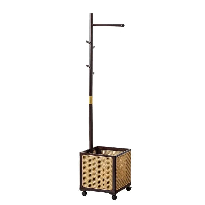 DSA enters home and hangs  hanger on the floor, puts the clothes artifact in the bedroom at night, and  bedside rack