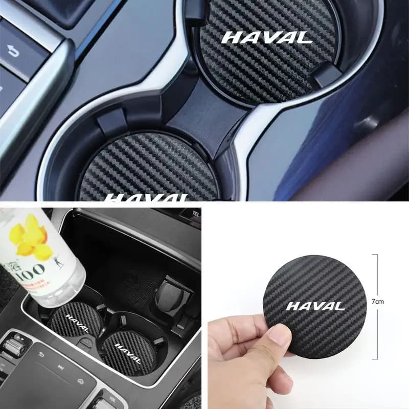 2Pcs Waterproof Non-Slip Cup Holder Mat For Haval F7 H6 H2 H3 H5 Dargo Jolion Water Cup Coaster Interior Mod Parts