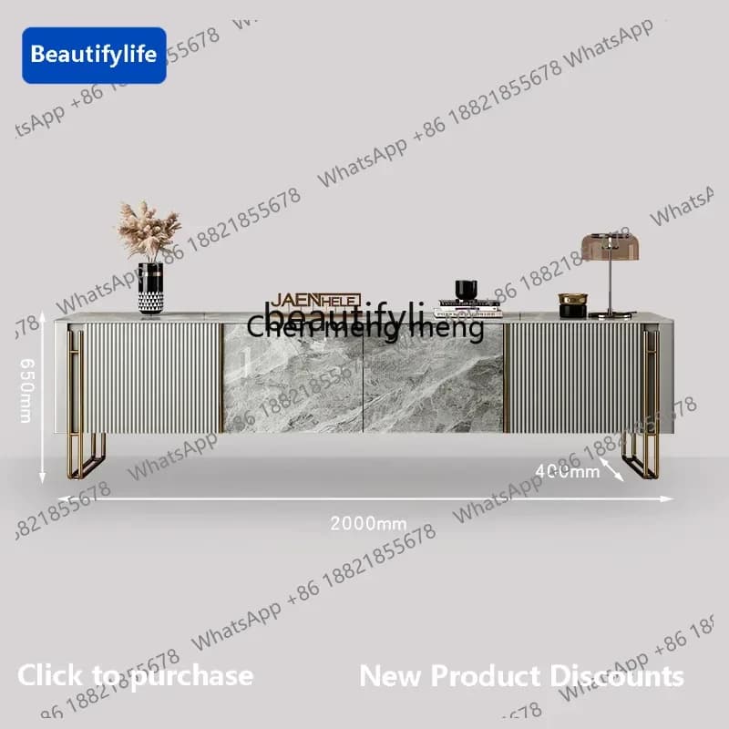 183Light luxury rock slab TV cabinet modern simple  bedroom floor table coffee table combination locker furniture