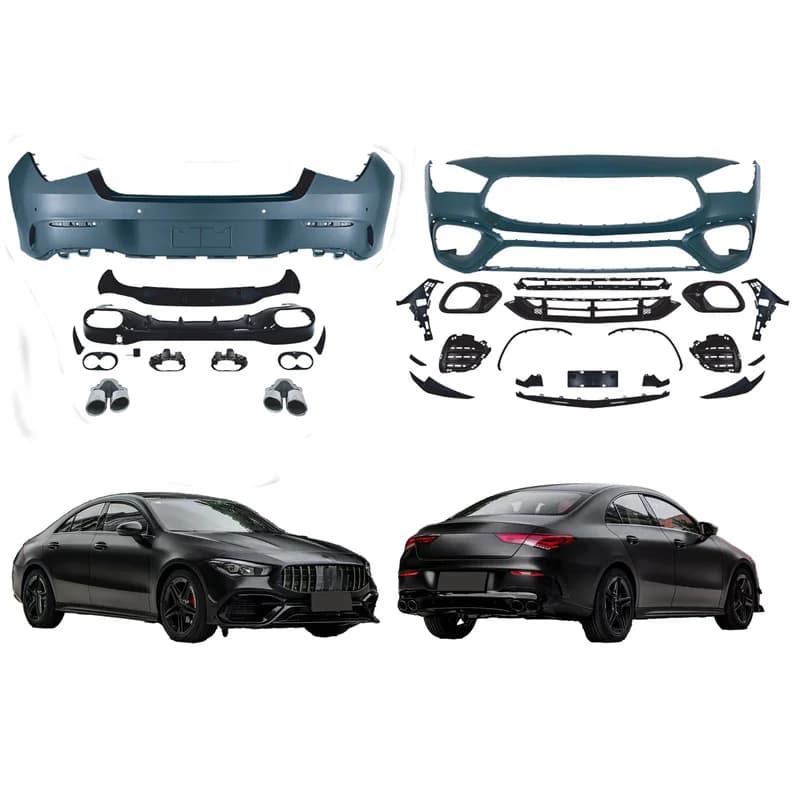 High Quality TI Style Plastic Material Body Kit Front Rear Bumper Fit For CLA Class W118 Exterior Upgrade Parts