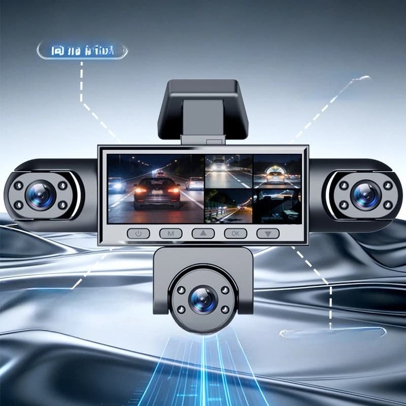Five-lens driving recorder 360-degree panoramic high definition night vision