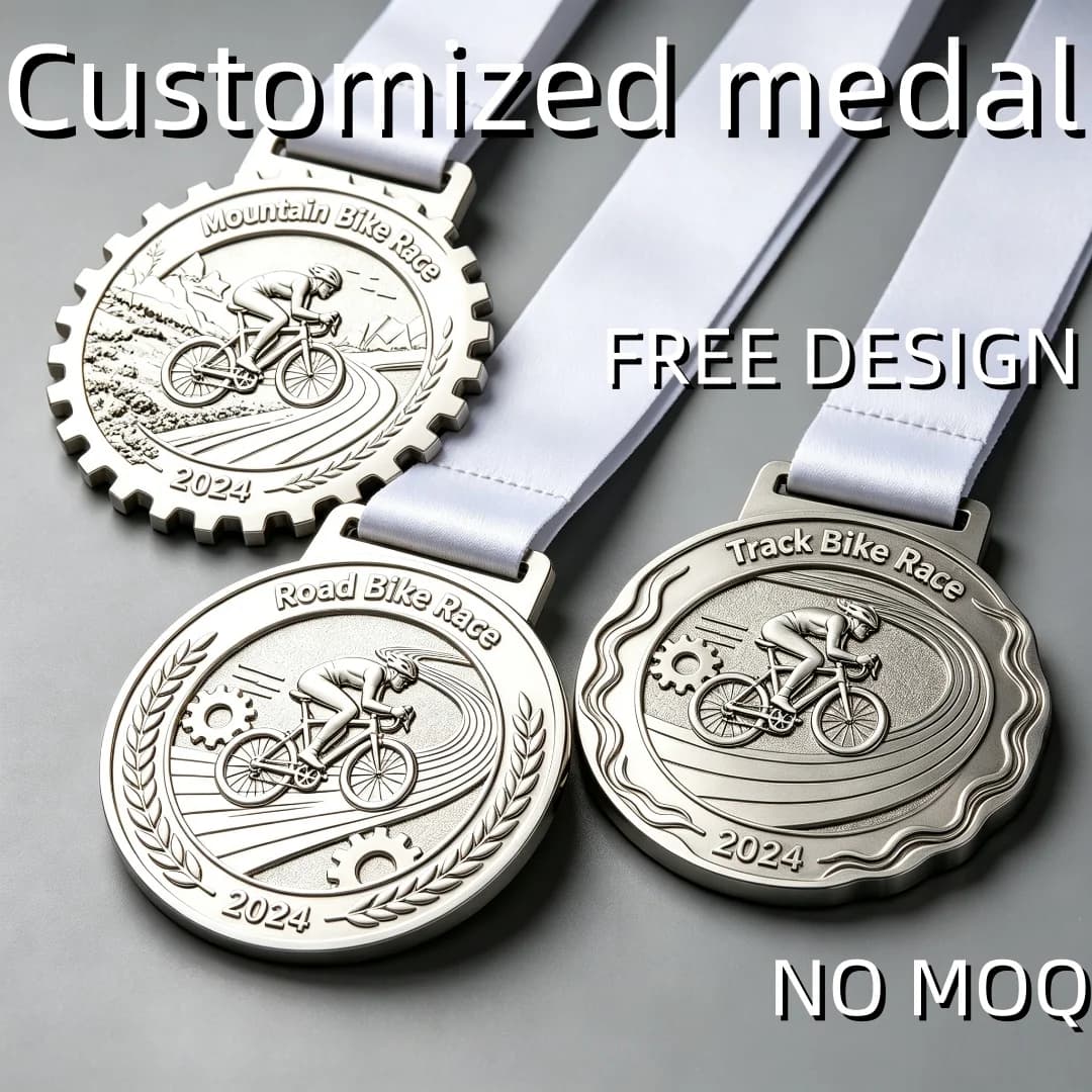 Custom Zinc Alloy Sports Medal | Marathon, Cycling, Volleyball Medal with UV Printed Ribbon, Blank Medal