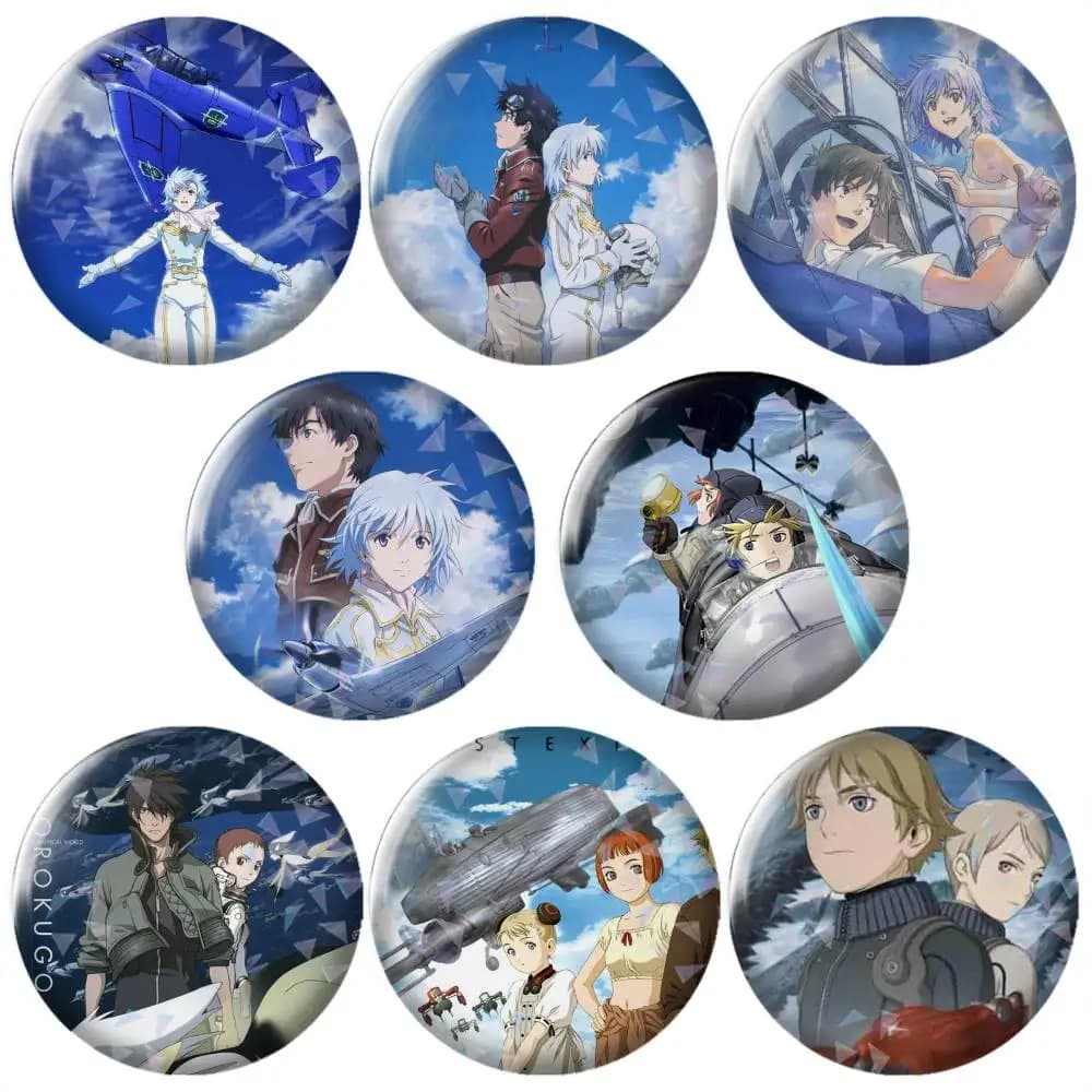 Underrated Anime L-Last Exile-e Brooch Vintage Alloy Brooch Pins, Antique Style Decorative Badges for DIY Craft & Daily Ornament