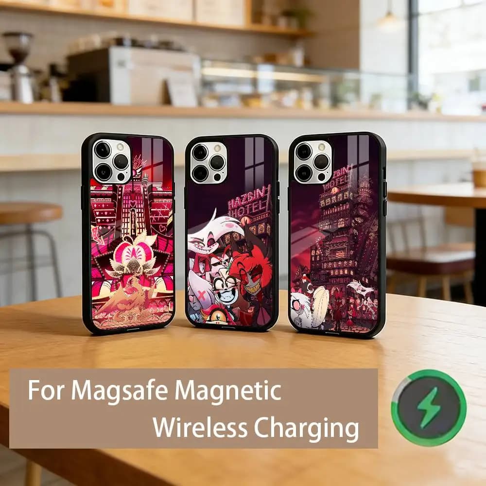 H-Hazbin H-Hotel  Phone Case For iPhone17,16,15,14,13,12,11 Plus,Pro Magnetic For Magsafe Wireless Charging