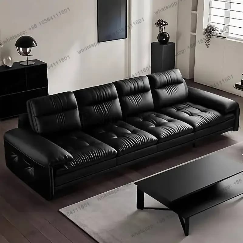 LJY Italian Oversized Living Room Sofas Black Puff Nordic Japanese Living Room Sofas Boneless Cute Divano Soggiorno Furniture Ho