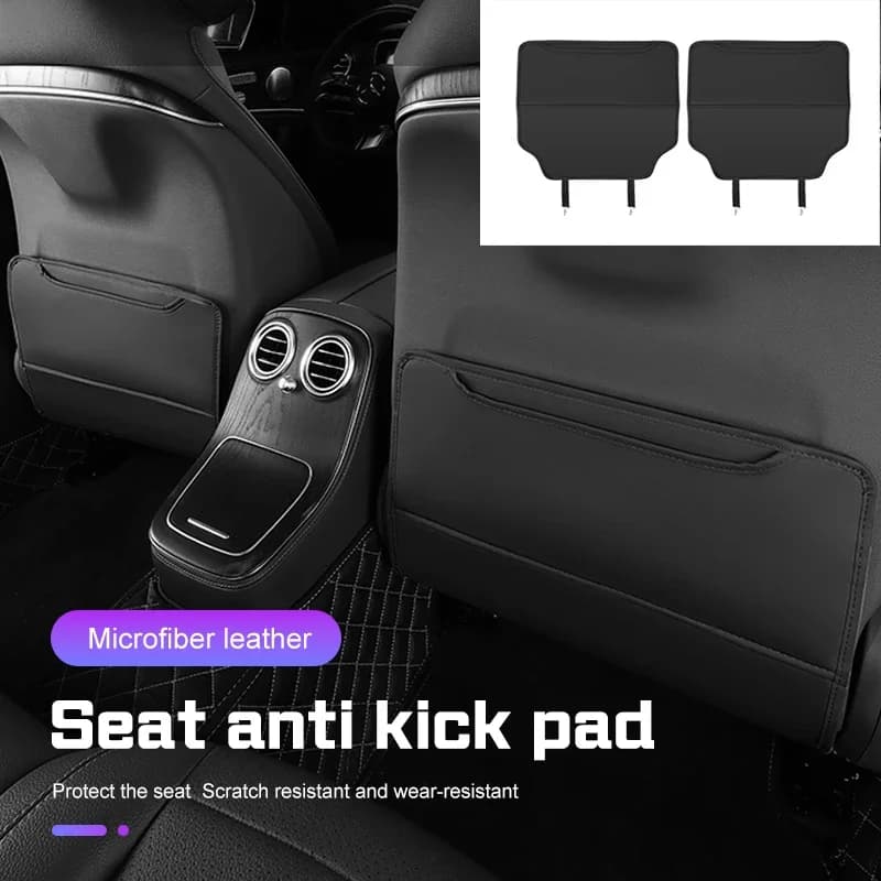 For Chevrolet Colorado Cruze Captiva Malibu Trax Aveo Camaro Car Seat Anti Kick Pad PU leather Mat Protect Cover Car Accessories