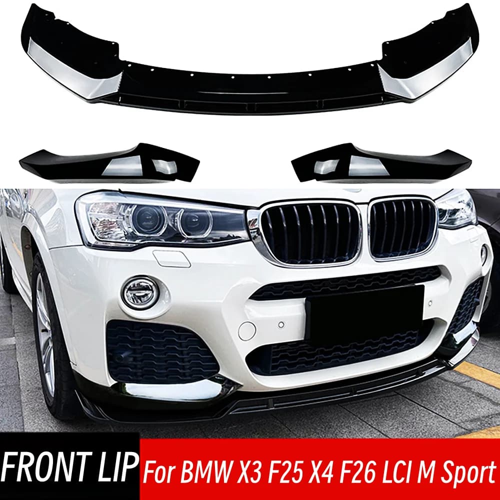 For BMW X3 F25 X4 F26 LCI M Sport M40i xDrive 20i 28i 30i 35i 20d 30d 35d Front Bumper Lip Splitter Spoiler Car Accessorie Part