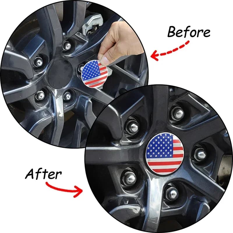 Car Wheel Center Cover Stickers Hub Cap Aluminum Alloy American Flag Exterior Accessories 4PCS 56mm For Subaru WRX 2021-2025