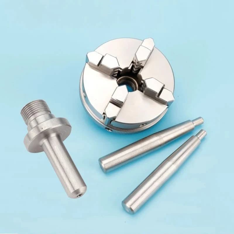 3-Jaw 4-Jaw Lathe Chuck Kit 50/65/80 Woodworking Chuck Connecting Rod Wood Turning Chuck for Mini Lathe Electric Hand Drill