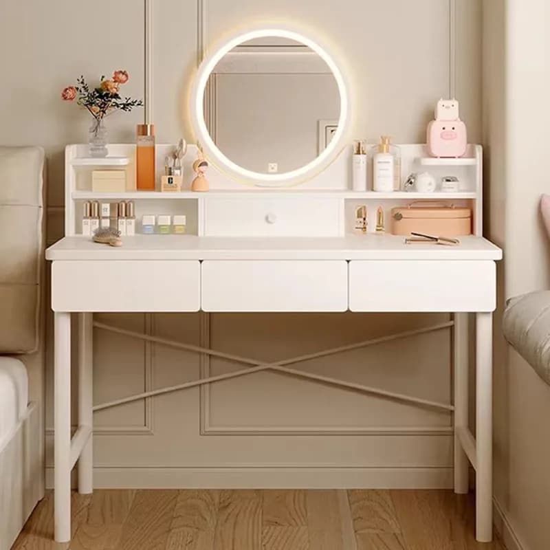 Women Coffee Vanity Table Modern Drawers Storage Makeup Mirror Dressing Table Accessories Computer Penteadeira Home Furniture