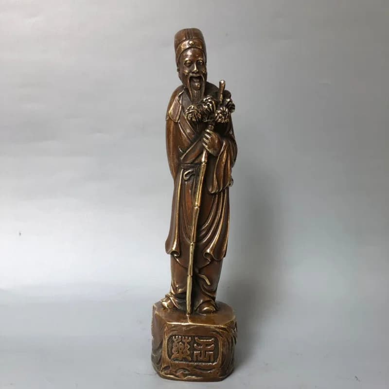 Brass Statue Ornament for Traditional Chinese , Pharmacy, Clinic. Medicine King and Medical Sag