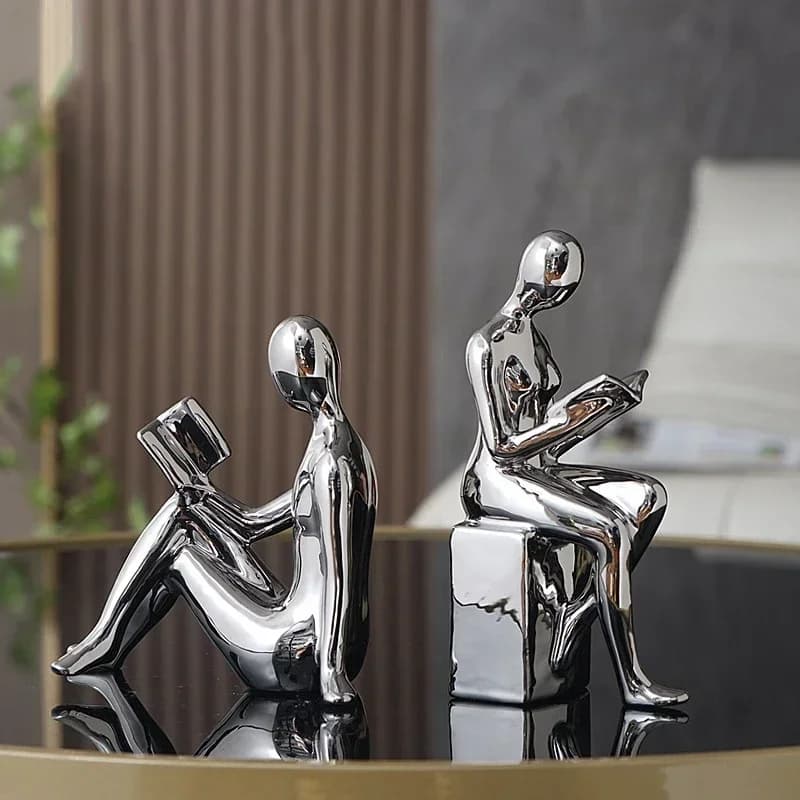 Light Luxury Ornaments High-end Modern Bookcase Character Ornaments Home Living Room TV Wine Cabinet Office Study Decoration