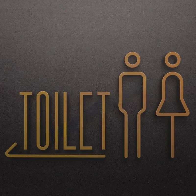 Bathroom Wall Sticker Signage Store Hotel B&B 3D Men's Restroom Women's Restroom Signs Toilet Door Sign WC Sign High-end Signage
