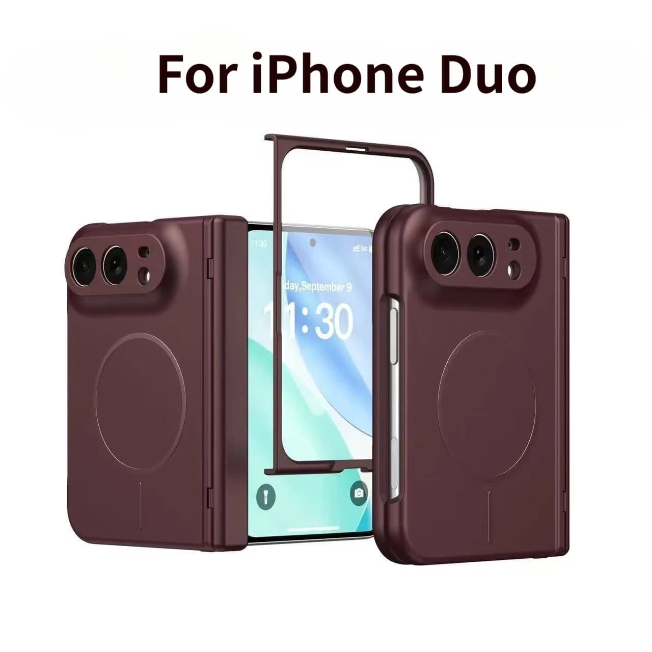 Duo Thin Clear Case For iPhone Duo with Built-in Screen Protector Full Body Skin Feel PC Cover For iPhone fold  Degree