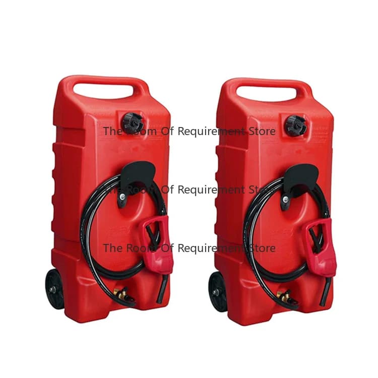 14 Gallons Plastic Portable Gas Caddy Boat Fuel Tank on Wheels With Pump