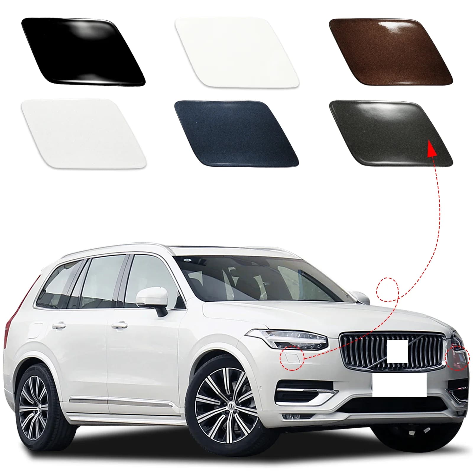 Front Bumper Headlight Washer Cover For VOLVO XC90 2016 2017 2018 2019 2020 2021 2022