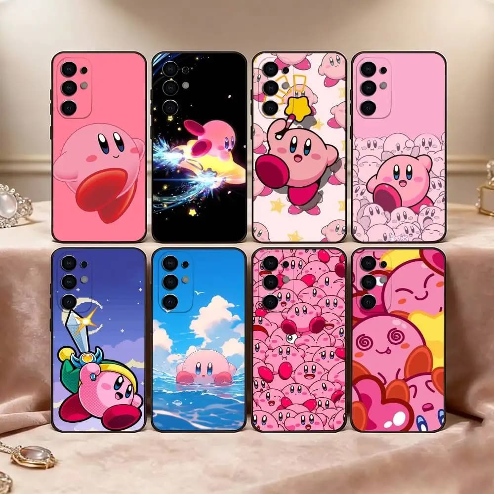 Pink K-Kirbys-KK Phone Case Black Silicone Soft For Samsung S25,S24,S21,S22,S23,S30,Ultra,S20,Plus,Fe,Lite