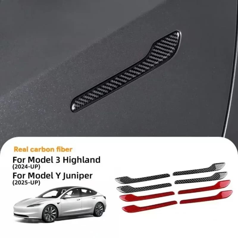 1 Set Suitable for Tesla Updated Model 3Y Door Handle Protective Film, Scratch Resistant TPU Transparent Protective Film 4pcs