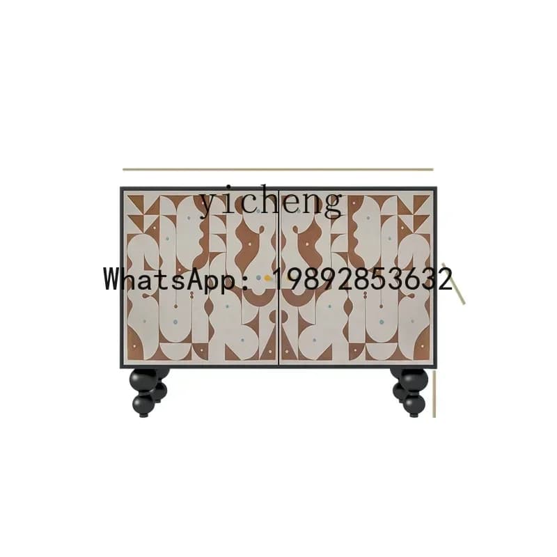 FZ Modern Simple Entrance Cabinet French Bedside Cabinet Household Solid Wood Dining Side Cabinet Living Room Sofa