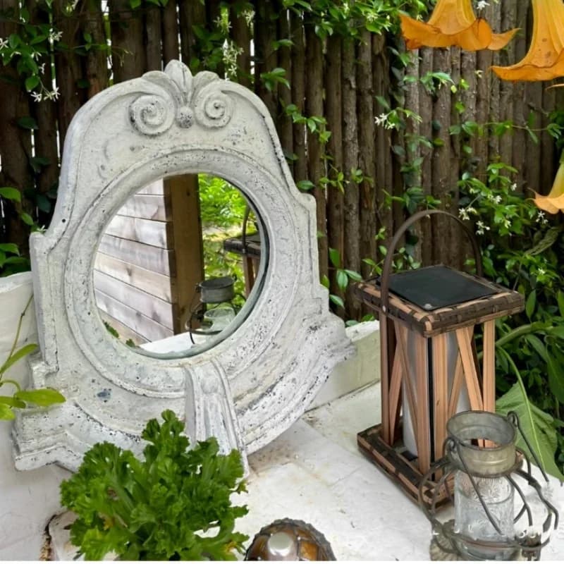 Outdoor Wall Mirror Garden & Entryway Decorative Hanging Art Boho Style Background Accent for Homestay & Home Decorative Mirrors