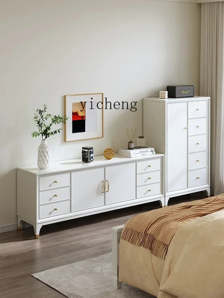 b9.21-Solid Wood Chest of Drawers Multi-Functional Bedroom Storage Cabinet Tailstock Large Capacity Chest of Drawer