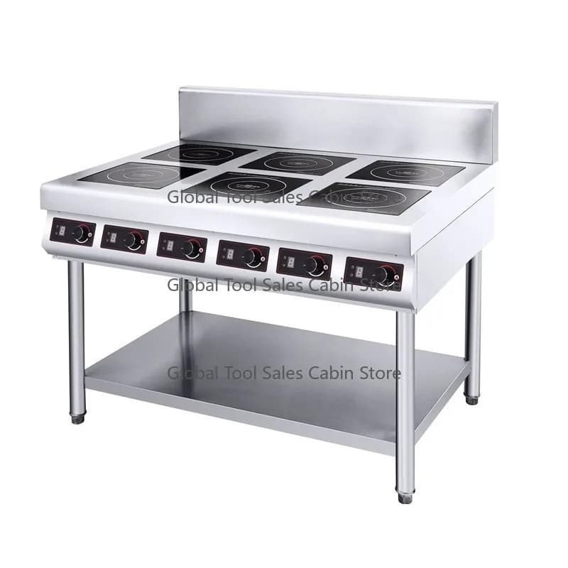 6 Burner Electric Induction Cooker Stove Stainless Steel Household Kitchen Equipment for Restaurant Use
