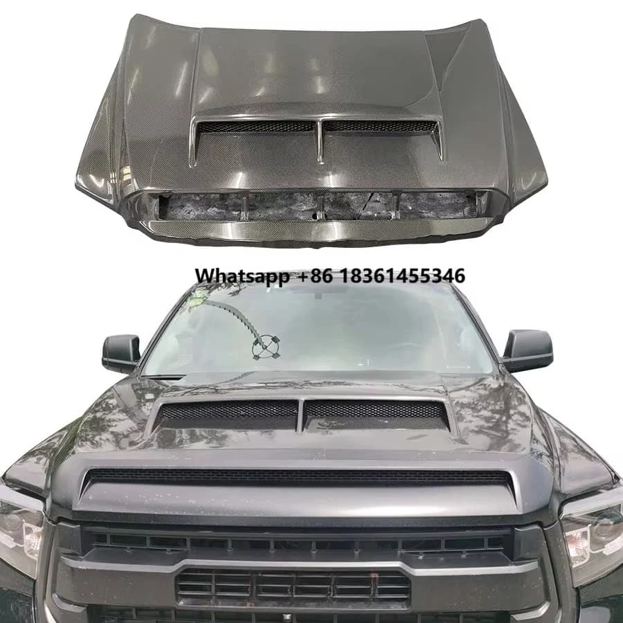 For  Tundra 2014-2019 Heat Dissipation Bonnet Accessories Body Kits Carbon Fiber Hood