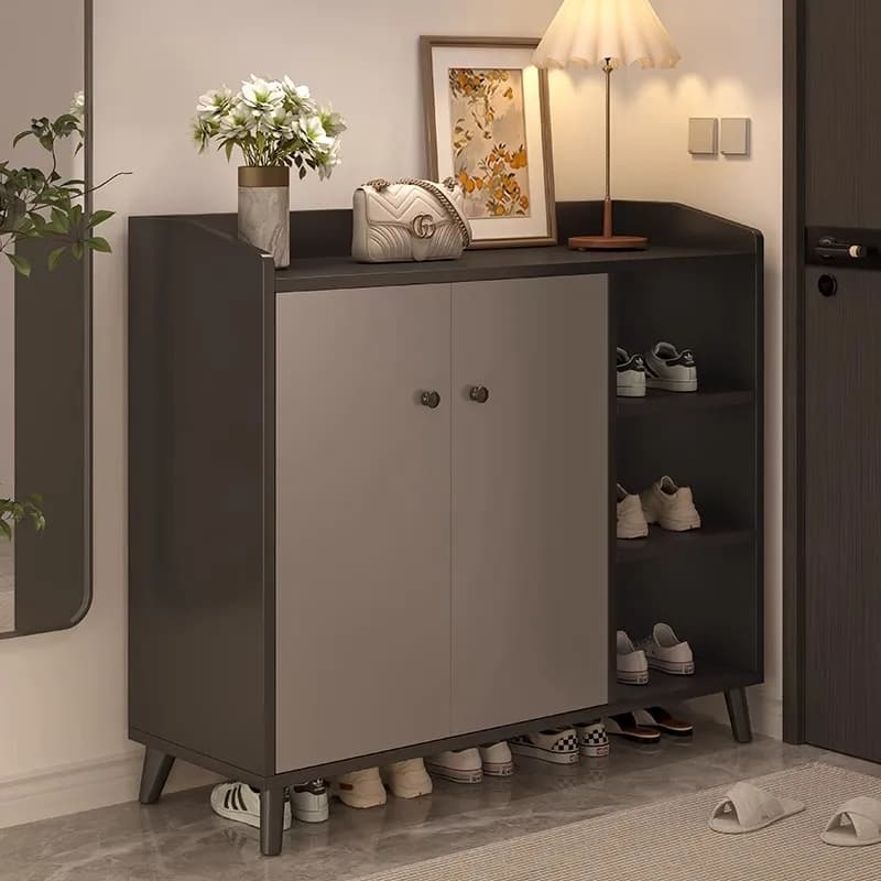 Quality Taupe Shoe Cabinet Display Minimalist Wooden Luxury Shoe Cabinet Entryway Corridor Sapateira Small Apartment Furniture