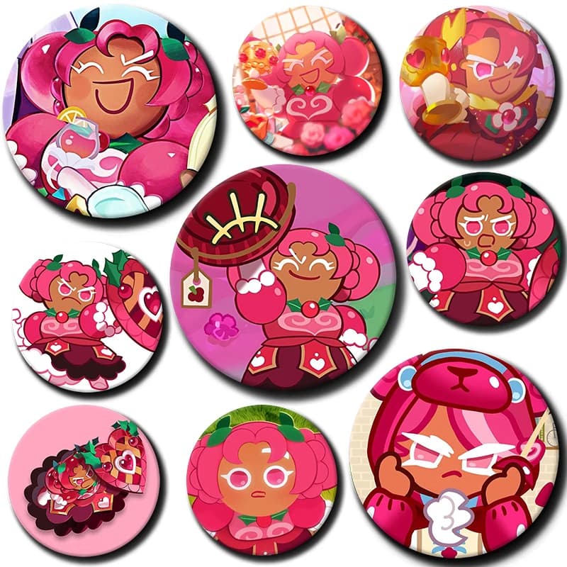 58mm Cartoon Hollyberry Cookie Button Pin Game Role Hollyberry Cookie Brooch Creative Badge for Backpack Clothes Decoration Gift