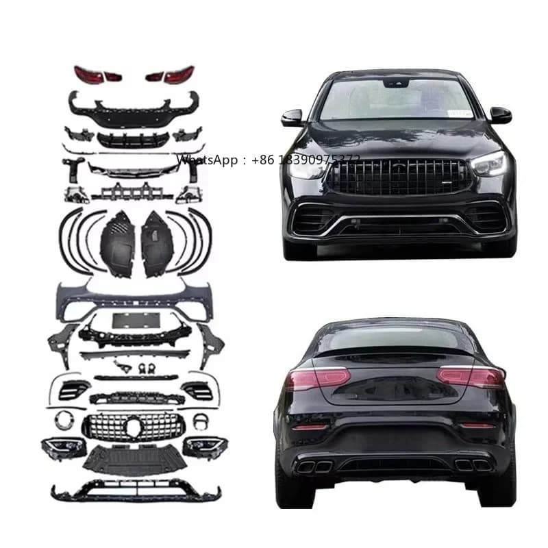 C253 Coupe Old to New for GLC Coupe 2016-2019 Upgrade 2020-2023 GLC63 Body Kit Headlight Taillight