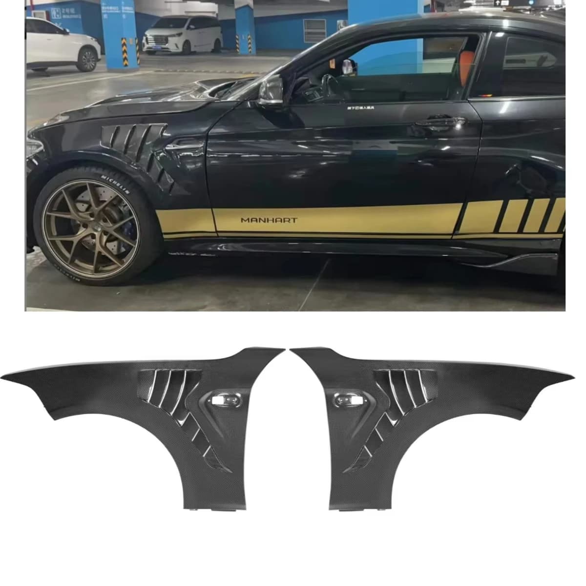 Good Fitment 100%  Dry Carbon Fiber Side Fenders Car Parts for  F87 M2  M2C 2015-2019 Fenders Replacement Car Accessories