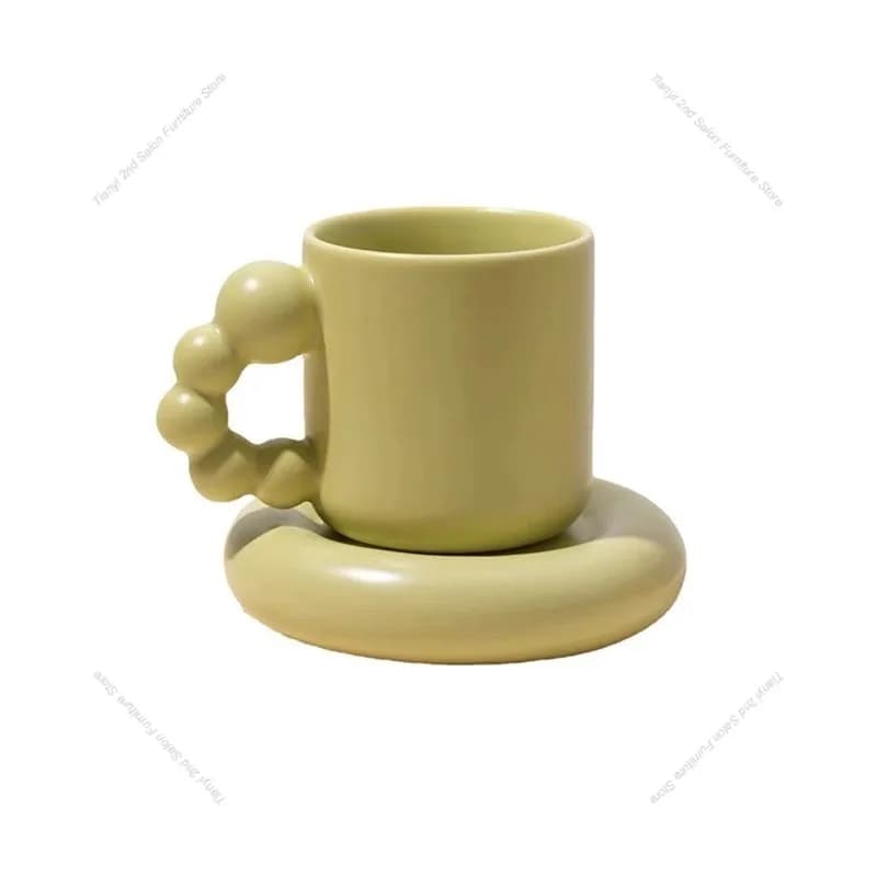 French Minimalist Bedroom Decor Figurines - Modern Cartoon Cup Design, Fairy Tale Theme Soft Miniatures Home Decoration FYFM
