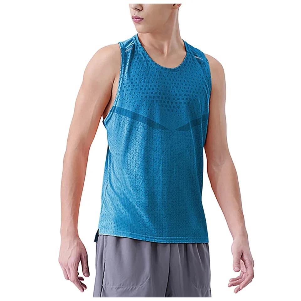 Men Sport Vest Outdoor Running Exercise Training Quick Dry Fitness Tops Quick Drying Breathable Sleeveless T-Shirt Singlets
