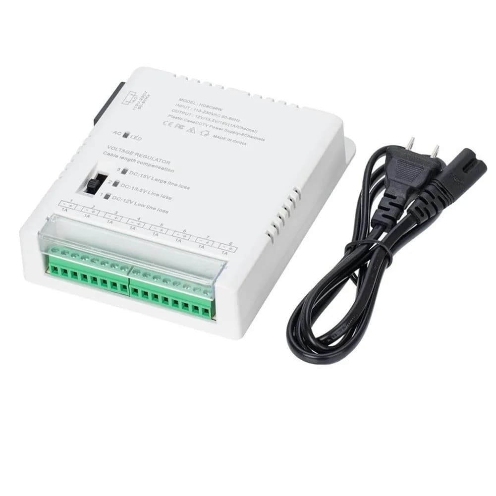 Adjustable 12V 13.5V 15V For CCTV Power Supply 8 Channel 96W for Multi Camera Setups and Low Voltage Lighting Applications