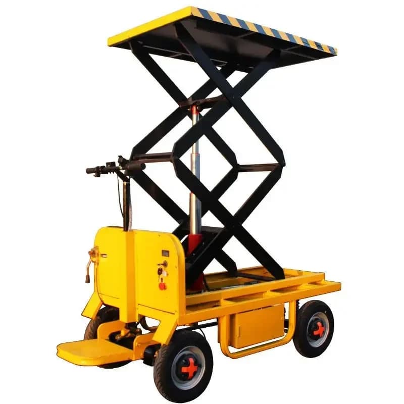 Electric flatbed truck four-wheel hydraulic lifting platform scissor transportation
