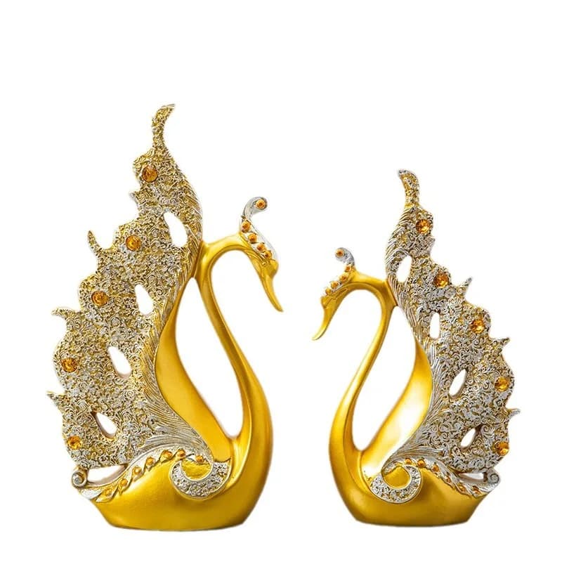 Swan Natural Resin Model Living Room Decorations Small Ornaments Hallway Home TV Wine Cabinet High-end Light Luxury Modern