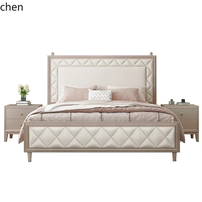 y8- Solid Wood Bed Master Bedroom High-End Simple Storage Bed Home Decor